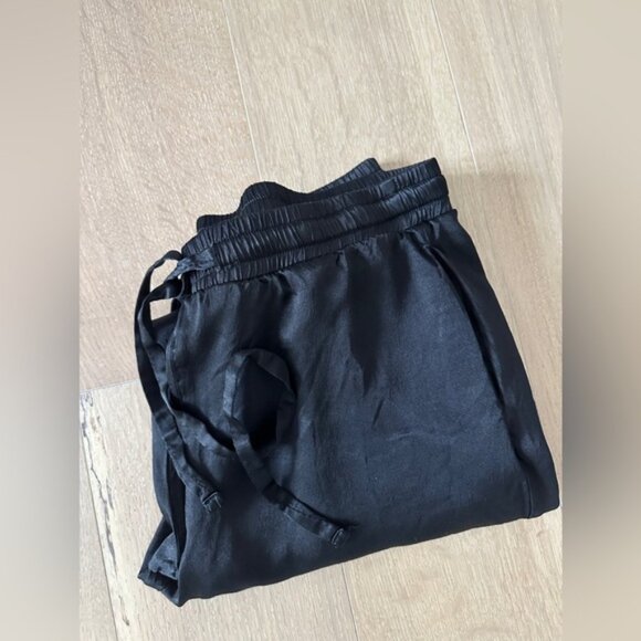NATION LTD Black Satin Del Rey Jogger Pants Women’s Medium - Picture 3 of 8